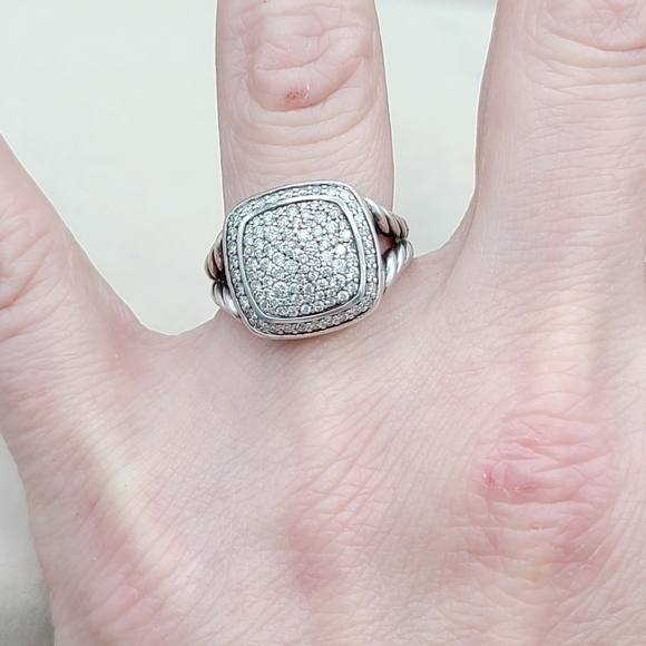 David Yurman Albion® RingSterling Silver with Pavé Diamonds, 11mm - Picture 10 of 13